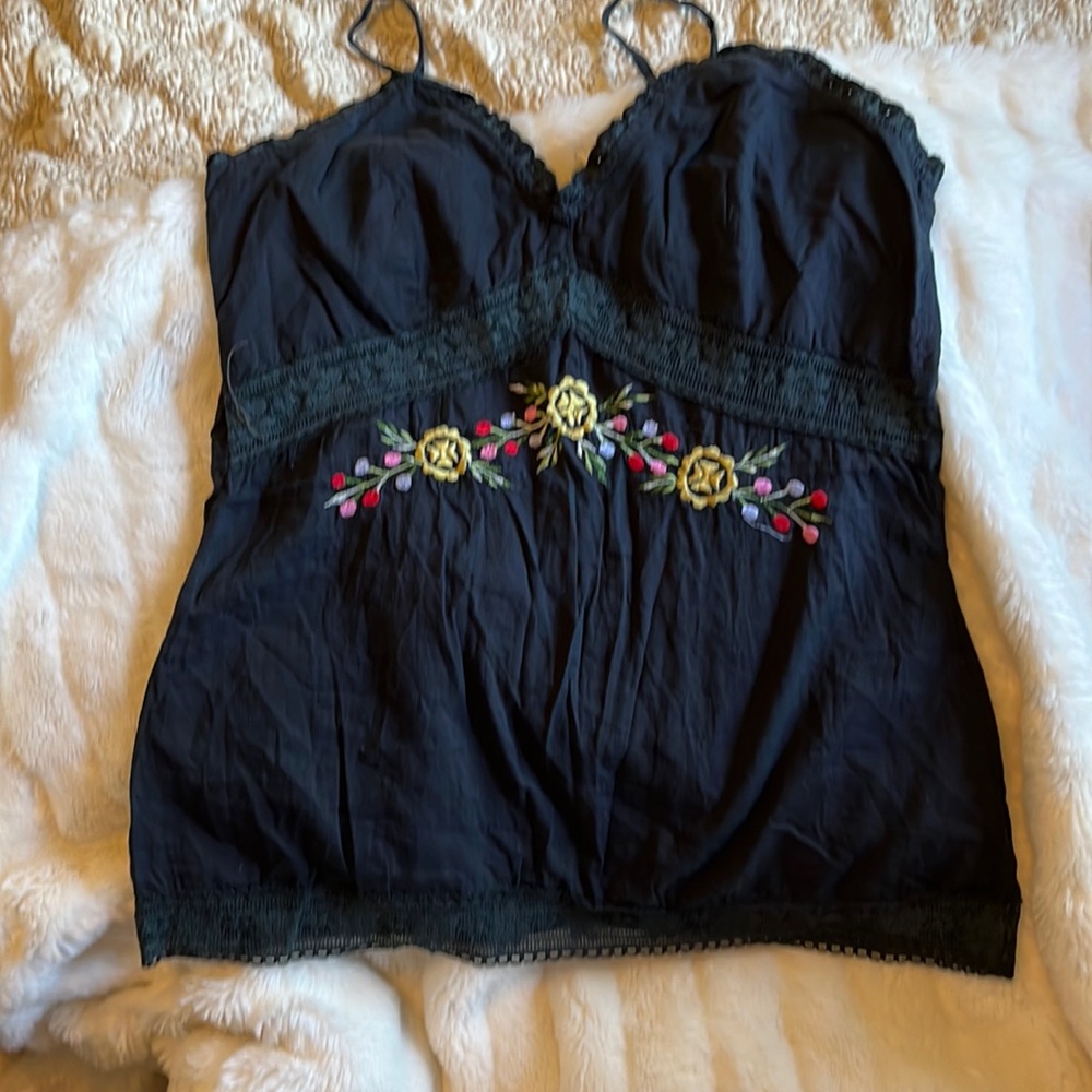 Blue Plate bohemian embroidered tank top